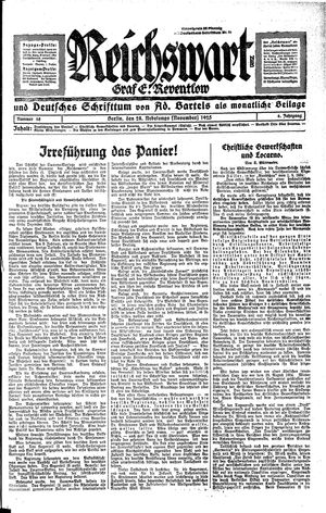 Reichswart vom 28.11.1925