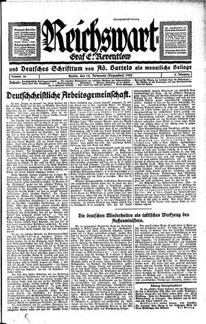 Reichswart vom 12.12.1925