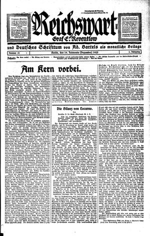 Reichswart vom 19.12.1925