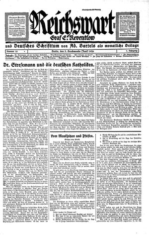 Reichswart vom 05.06.1926