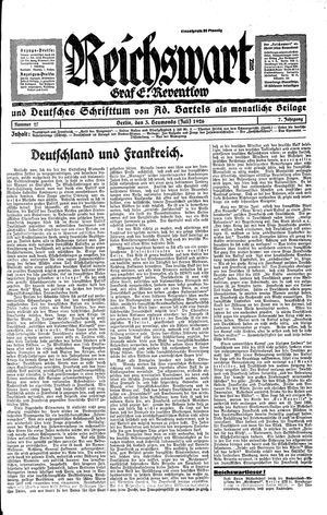 Reichswart vom 03.07.1926