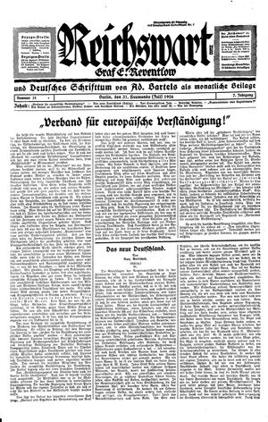 Reichswart vom 31.07.1926