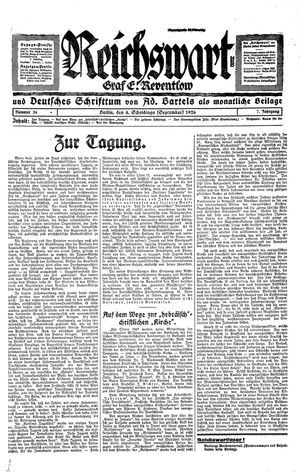 Reichswart vom 04.09.1926