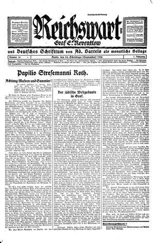 Reichswart vom 18.09.1926