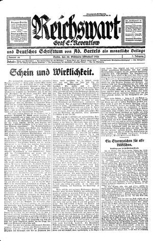 Reichswart vom 30.10.1926