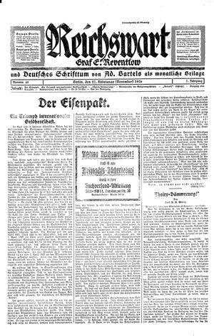 Reichswart vom 27.11.1926