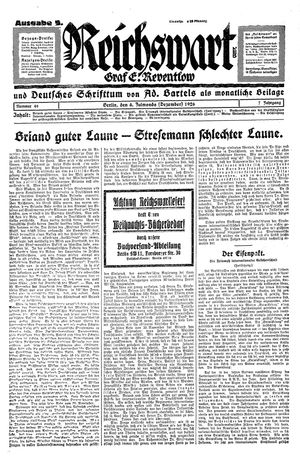 Reichswart vom 04.12.1926