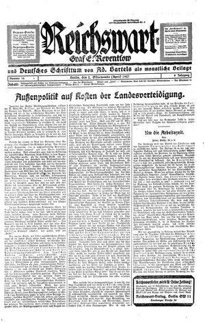 Reichswart vom 02.04.1927