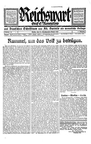 Reichswart vom 11.06.1927