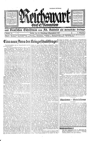 Reichswart vom 24.09.1927