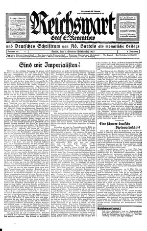 Reichswart vom 01.10.1927