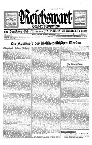 Reichswart vom 29.10.1927