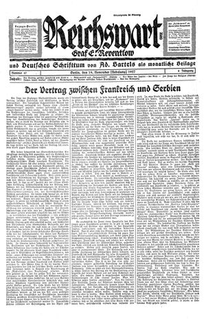 Reichswart vom 19.11.1927
