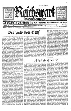 Reichswart vom 17.12.1927