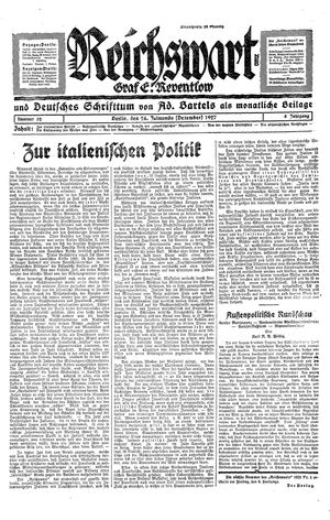 Reichswart vom 24.12.1927