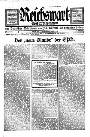 Reichswart vom 13.04.1928