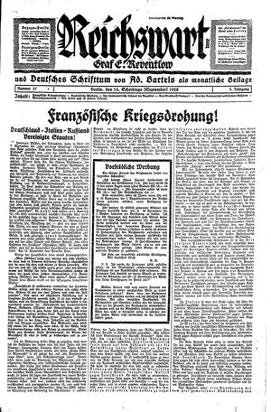 Reichswart vom 14.09.1928
