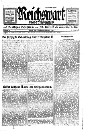 Reichswart vom 01.02.1929