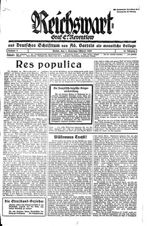 Reichswart vom 01.03.1929