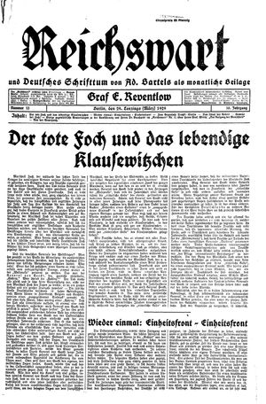 Reichswart vom 29.03.1929
