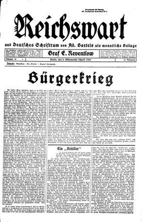 Reichswart vom 05.04.1929