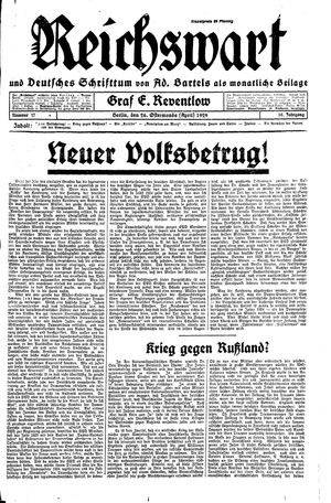 Reichswart vom 26.04.1929