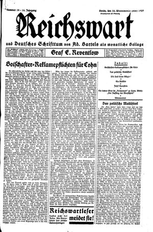 Reichswart vom 10.05.1929