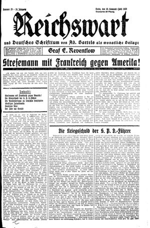 Reichswart vom 19.07.1929