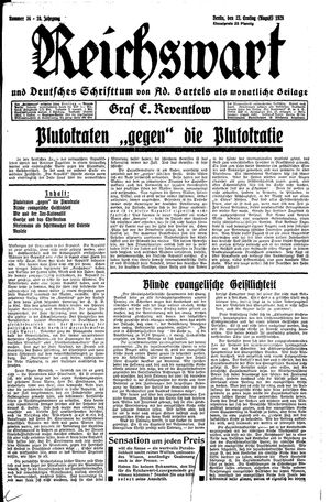 Reichswart vom 23.08.1929