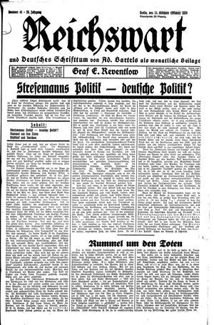 Reichswart vom 11.10.1929