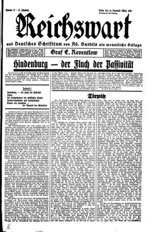 Reichswart vom 14.03.1930