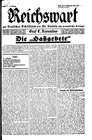 Reichswart vom 31.05.1930