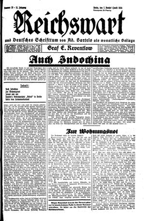 Reichswart vom 07.06.1930