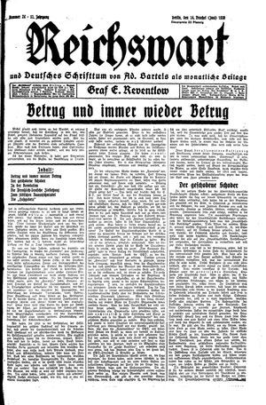 Reichswart vom 14.06.1930