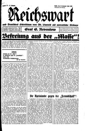 Reichswart vom 19.07.1930