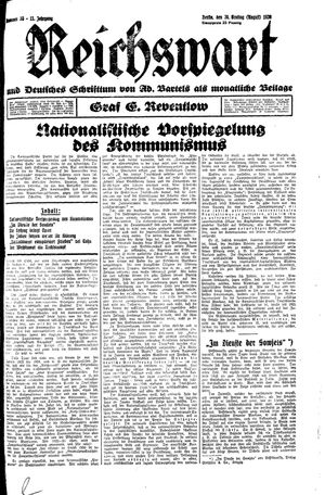 Reichswart vom 30.08.1930