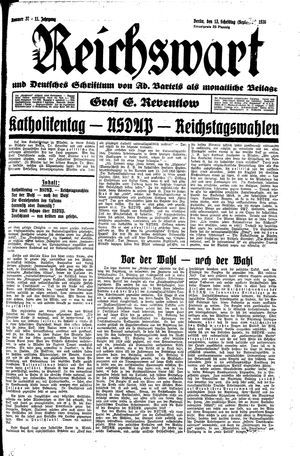Reichswart vom 13.09.1930