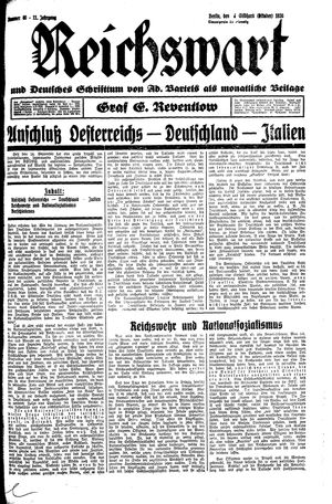 Reichswart vom 04.10.1930