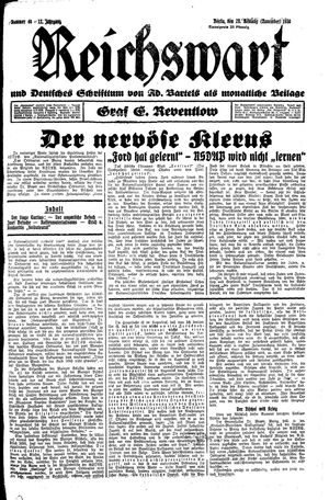 Reichswart vom 29.11.1930