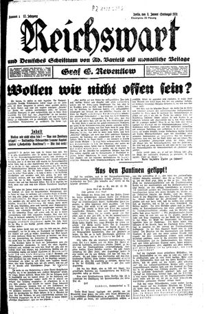 Reichswart vom 03.01.1931