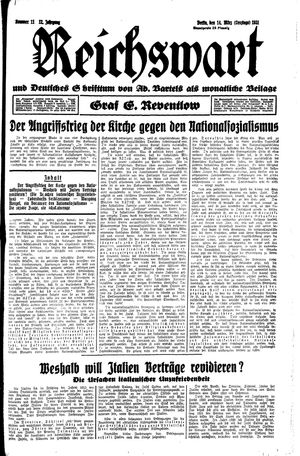 Reichswart vom 14.03.1931