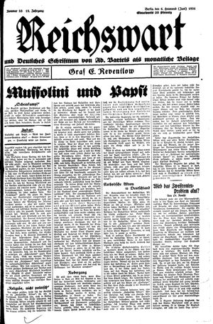 Reichswart vom 06.06.1931