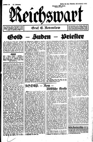 Reichswart vom 26.09.1931