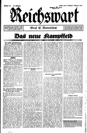 Reichswart vom 24.10.1931