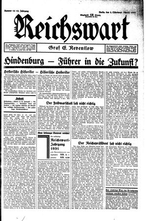 Reichswart vom 02.04.1932