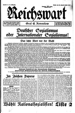 Reichswart vom 30.07.1932