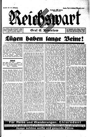 Reichswart vom 06.08.1932