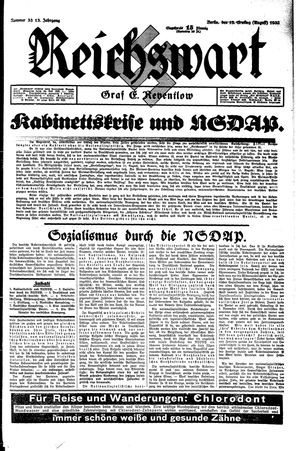 Reichswart vom 13.08.1932