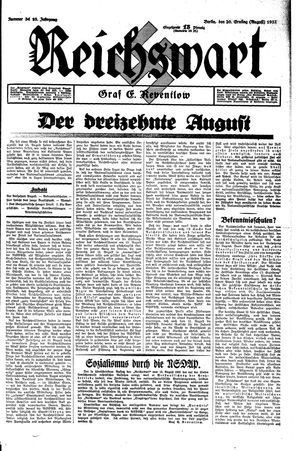 Reichswart vom 20.08.1932