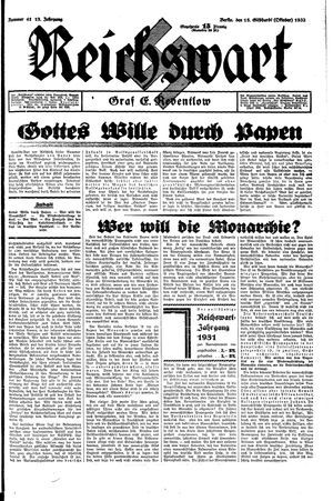 Reichswart vom 15.10.1932